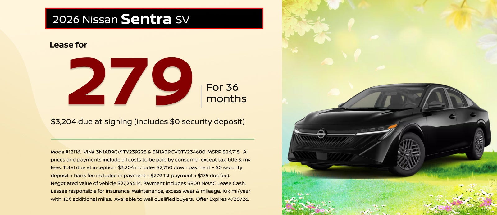 2026 Nissan Sentra SV