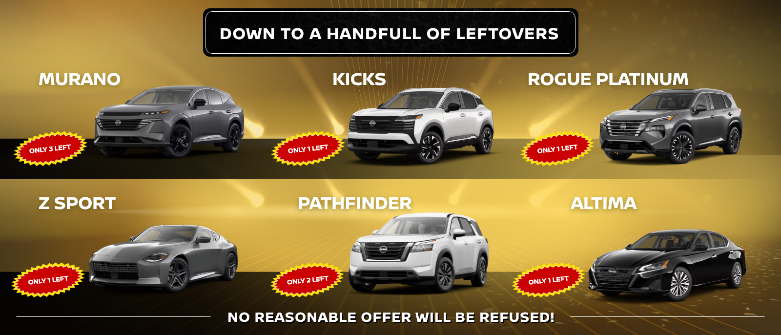 Down to a handfull of leftovers